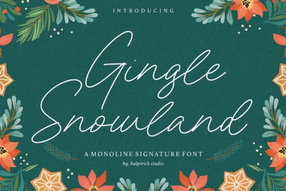 Gingle Snowland Monoline Script Font for Web Design