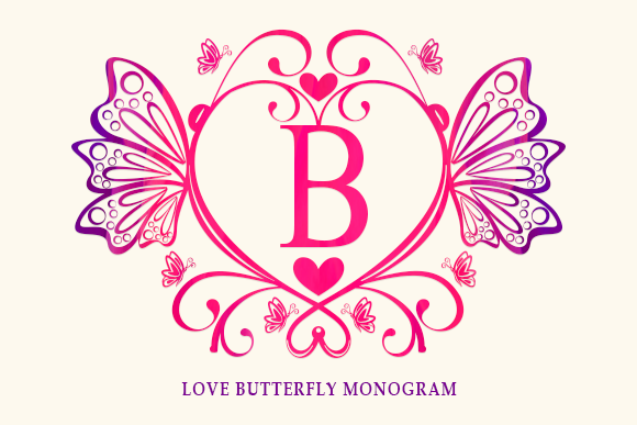 Love Butterfly Monogram Font for Handmade Creations